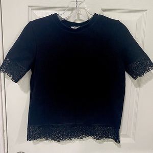 ZARA Black Short Sleeves Sweater size Small